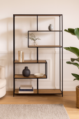 Regálová knihovna ARCANA 400475 přírodní/černá