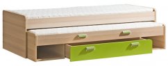 Výsuvná postel s úložným prostorem LIMO L16 jasan/zelená