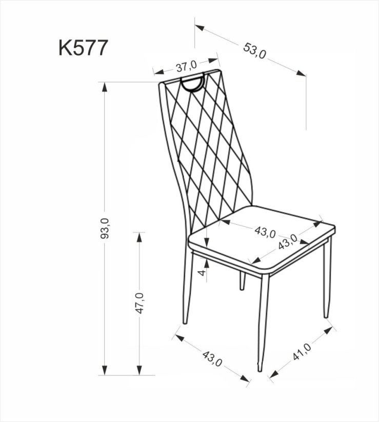 Jídelní židle K577 černá - výprodej skladu