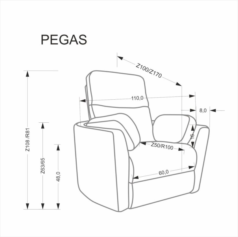 Relaxačné kreslo PEGAS béžové
