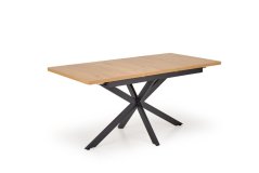Rozkladací jedálenský stôl HOLTER 120(160)x80 dub zlatý / čierna - výpredaj skladu