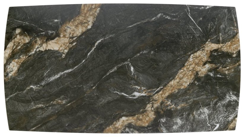 Rozkladací jedálenský stôl ARMANI 165(241)x90 čierny mramor/čierna