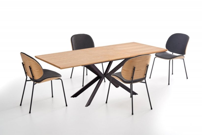 Rozkladací jedálenský stôl LEGARTO 160(200)x90 dub prírodný/čierny
