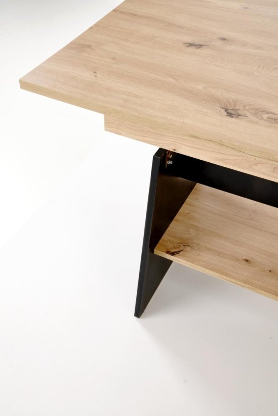 Rozkladací konferenčný stolík ERIKA dub artisan/čierna