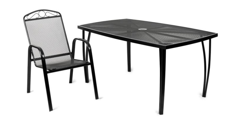 Zahradní kovový set 4+1 ZUNO černá