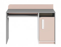 Písací stôl VILLOSA sivá/biela/ružová