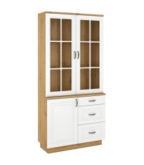 Vitrína Flower 100 2D dub artisan/biela