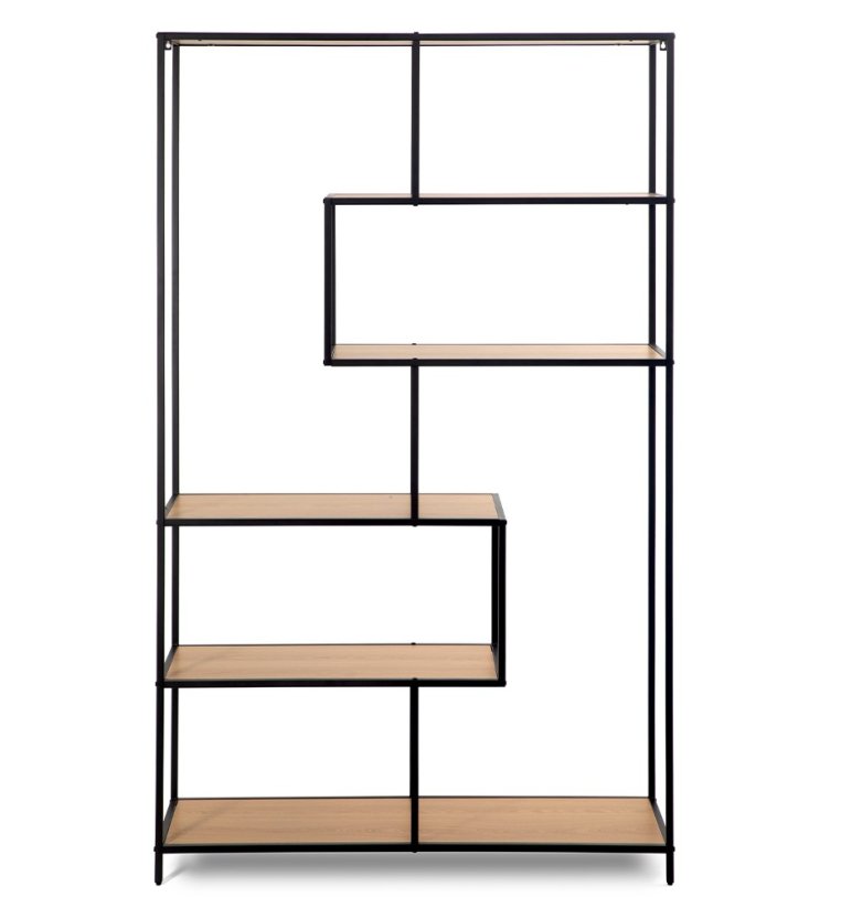 Regálová knihovna ARCANA 400475 přírodní/černá