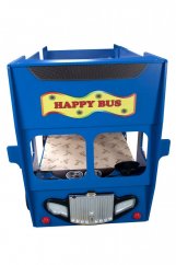 Patrová dětská postel HAPPY BUS modrá 190x90