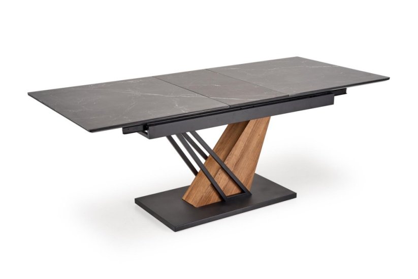 Rozkladací jedálenský stôl VOLANT 160(180)x90 čierny mramor/dub zlatý/čierna