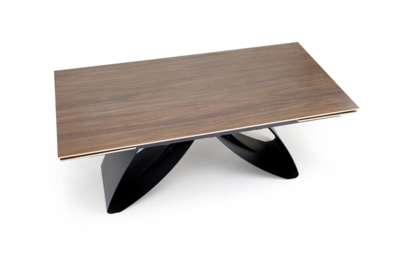 Rozkladací jedálenský stôl HILARIO 180(260)x90 orech/čierna