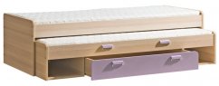 Výsuvná posteľ s úložným priestorom LIMO L16 jaseň/fialová