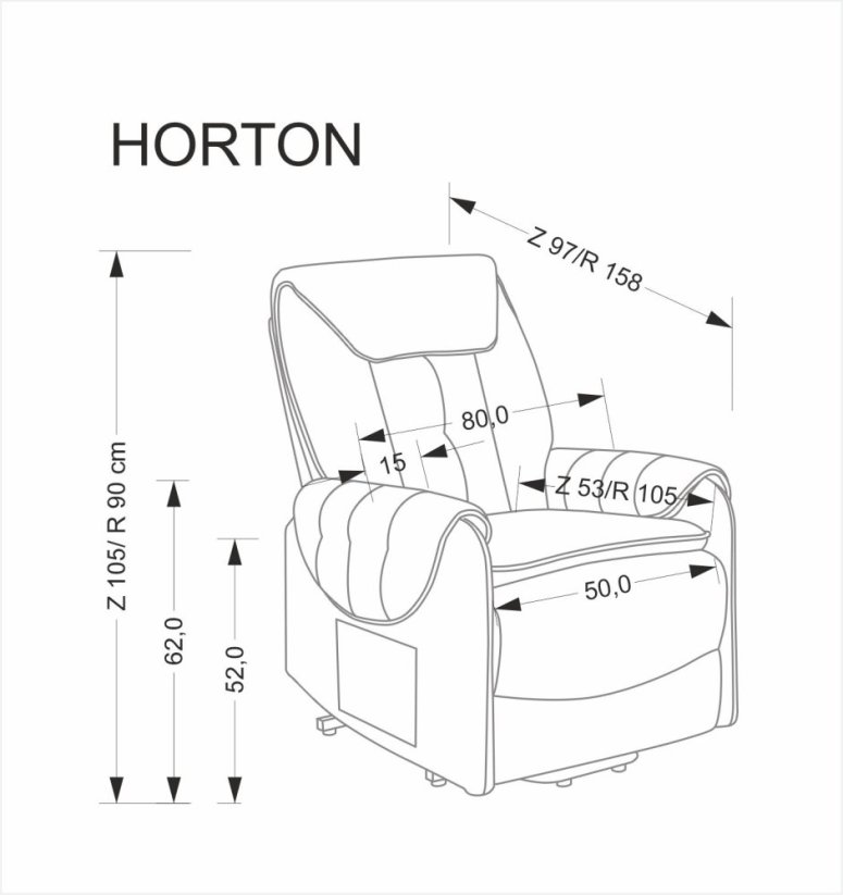 Relaxační křeslo HORTON šedé