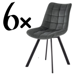 Set 6 kusů jídelní židle K332 tmavě šedá