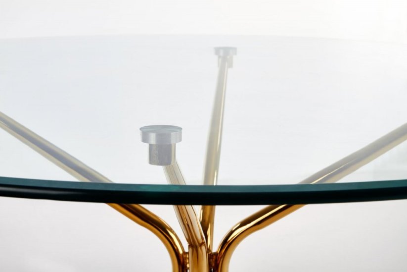 Kulatý jídelní stůl RONDO 110 sklo/zlatý