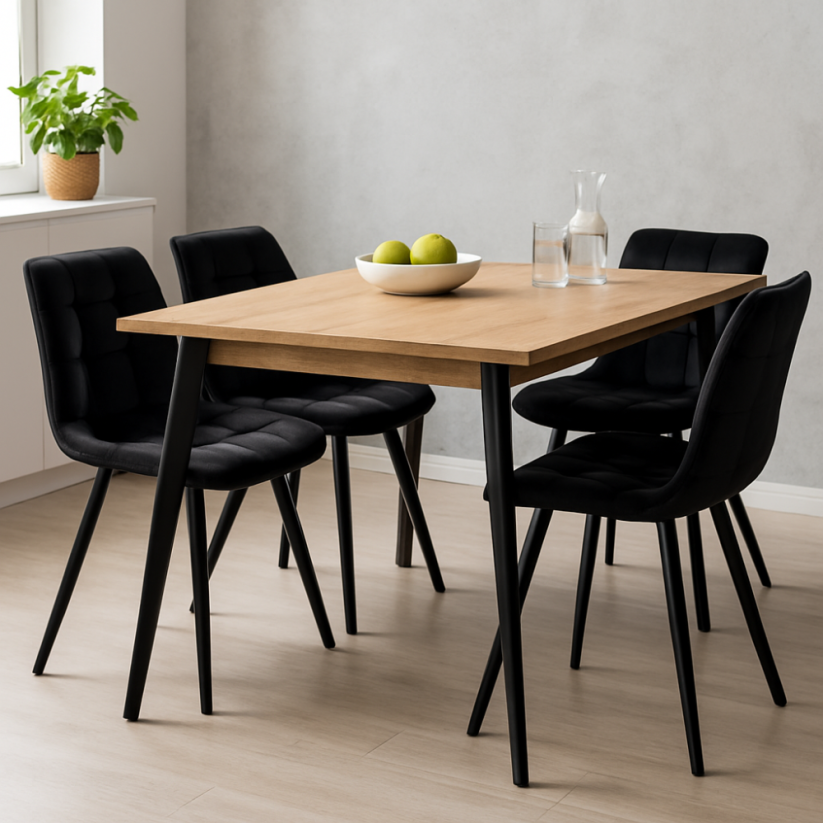 Set 6 kusů jídelní židle NIKI černá