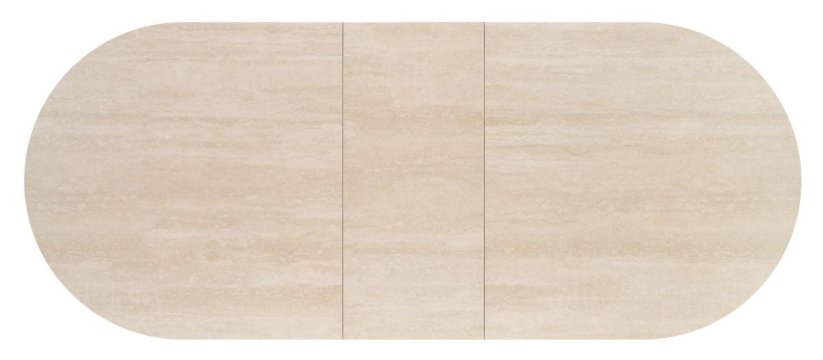 Rozkladací jedálenský stôl FALONE 180(220)x90 svetlý travertín / kašmírová podnož