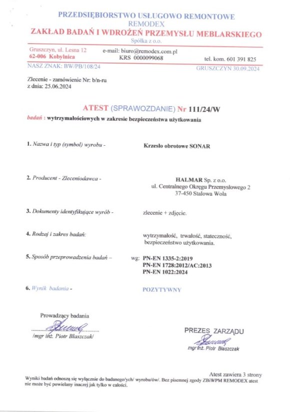 Kancelárska stolička SONAR čierna
