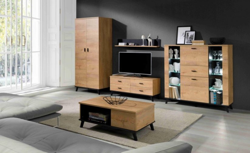 Konferenčný stolík Jocker R8 dub lefkas/čierna