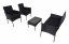 Záhradný ratanový set IBIZA 2-sedadlo + 2 kreslá + stôl čierna