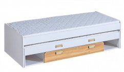 Výsuvná posteľ s úľ. priestorom LIMO L16 biela/dub nash 80x200
