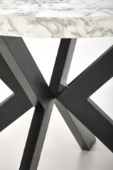 Rozkládací jídelní stůl PERONI 100(250)x100 bílý mramor/černý
