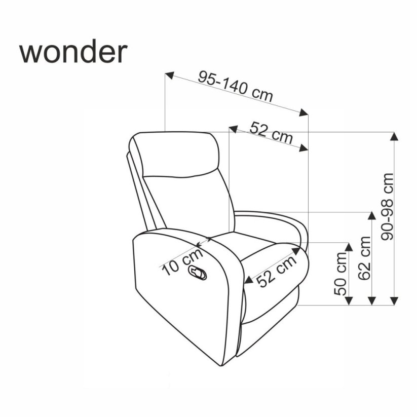 Relaxačné kreslo WONDER horčicové s funkciou hojdania