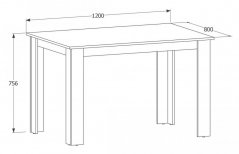 Jedálenský stôl MANGA 120x80 artisan/biela