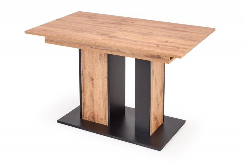 Rozkladací jedálenský stôl DOLOMIT 130(175)x85 dub wotan/čierny