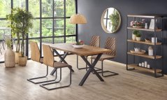 Rozkladací jedálenský stôl XAVIER 160(250)x90 svetlý dub/čierny
