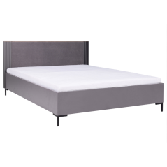 Čalouněná postel ALTO s úložným prostorem 160 × 200 cm – antracit / dub Estana