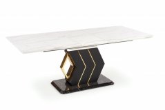 Rozkladací jedálenský stôl VINCENZO 160(200)x90 biely/čierny