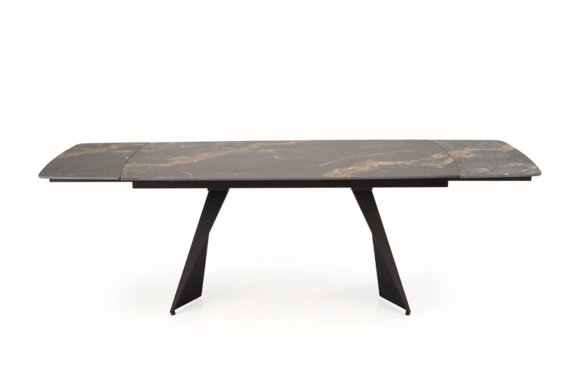 Rozkladací jedálenský stôl ARMANI 165(241)x90 čierny mramor/čierna
