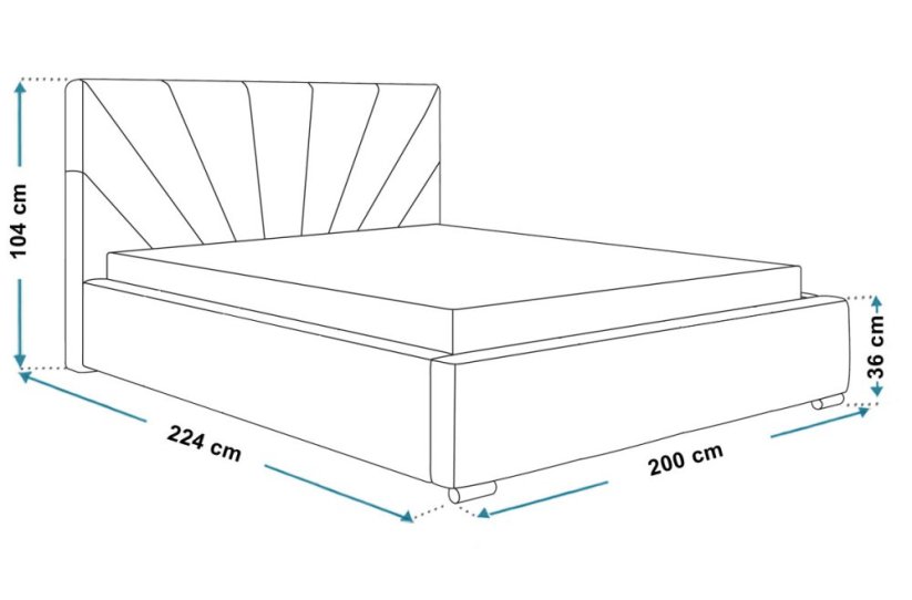Čalouněná postel BED 9 180x200 tmavě šedá