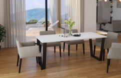Jedálenský stôl KAISARA čierna/biela 185x67