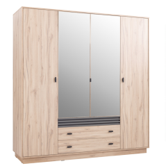 Šatní skříň ALTO 16 4D2S se zrcadlem – dub Estana / antracit