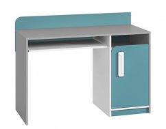 Písací stôl VILLOSA sivá/biela/modrá