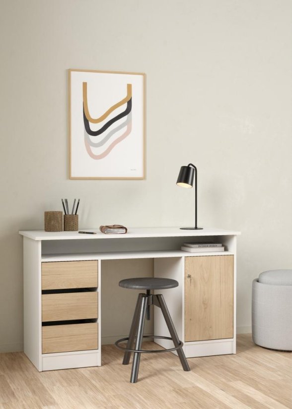 Psací stůl Felix 491 bílá/jackson hickory