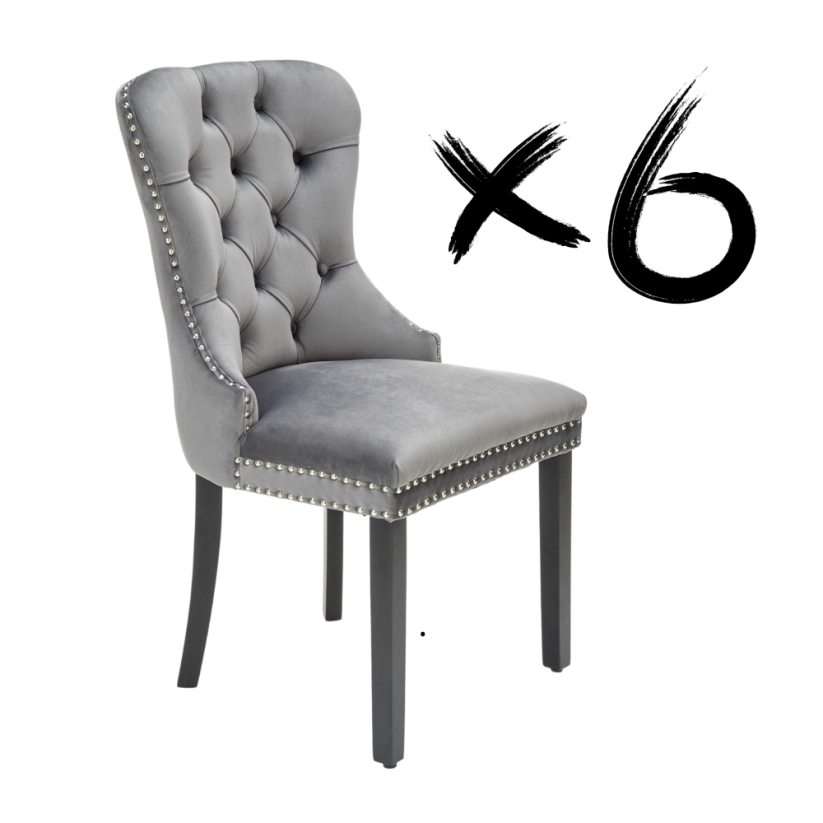 Set 6 kusov jedálenská stolička MIYA sivá