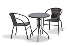 Balkónová zostava BISTRO SET 2+1 čierna