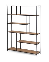 Regálová knihovna ARCANA 400375 přírodní/černá