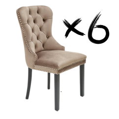 Set 6 kusů jídelní židle MIYA béžová
