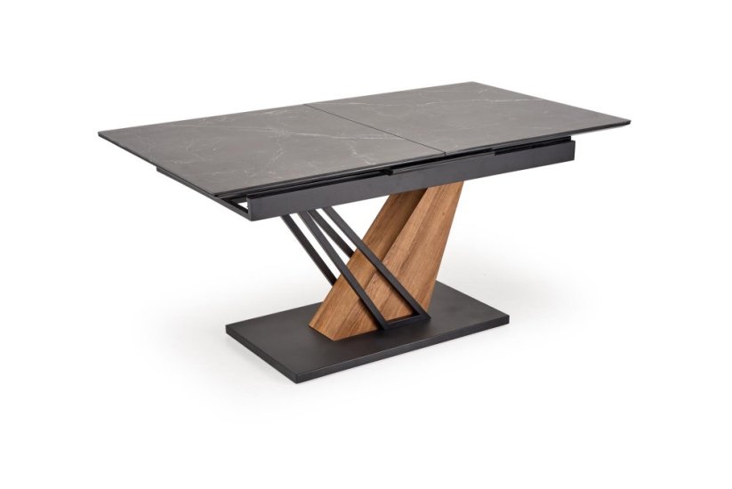 Rozkladací jedálenský stôl VOLANT 160(180)x90 čierny mramor/dub zlatý/čierna