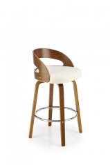 Barová stolička H110 krémová/orech