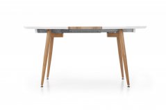 Rozkladací jedálenský stôl EDWARD 120(200)x100 dub medový/biely