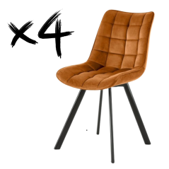 Set 4 kusy jídelní židle K332 skořicová