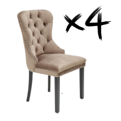 Set 4 kusů jídelní židle MIYA béžová