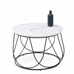 Konferenční stolek NUBIRA bílý mramor/černý