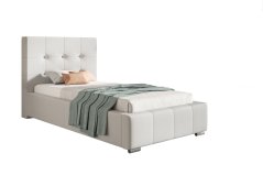 Čalouněná postel BED 5 90x200 bílá ekokůže