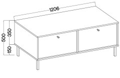 TV stolík Tomila 302/1 čierny grafit